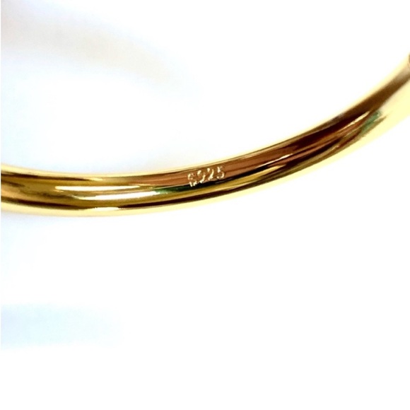 Sterling S925 14K Yellow Gold Plated Classic New Hoop Earrings - Picture 4 of 6